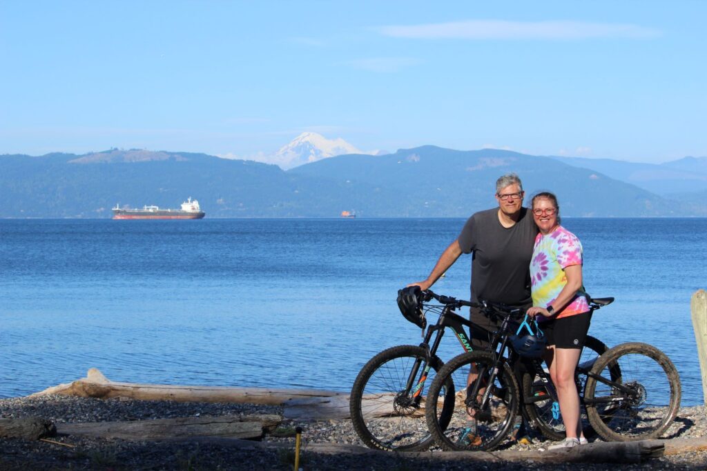 Mr. and Mrs. B after a ride around the island.